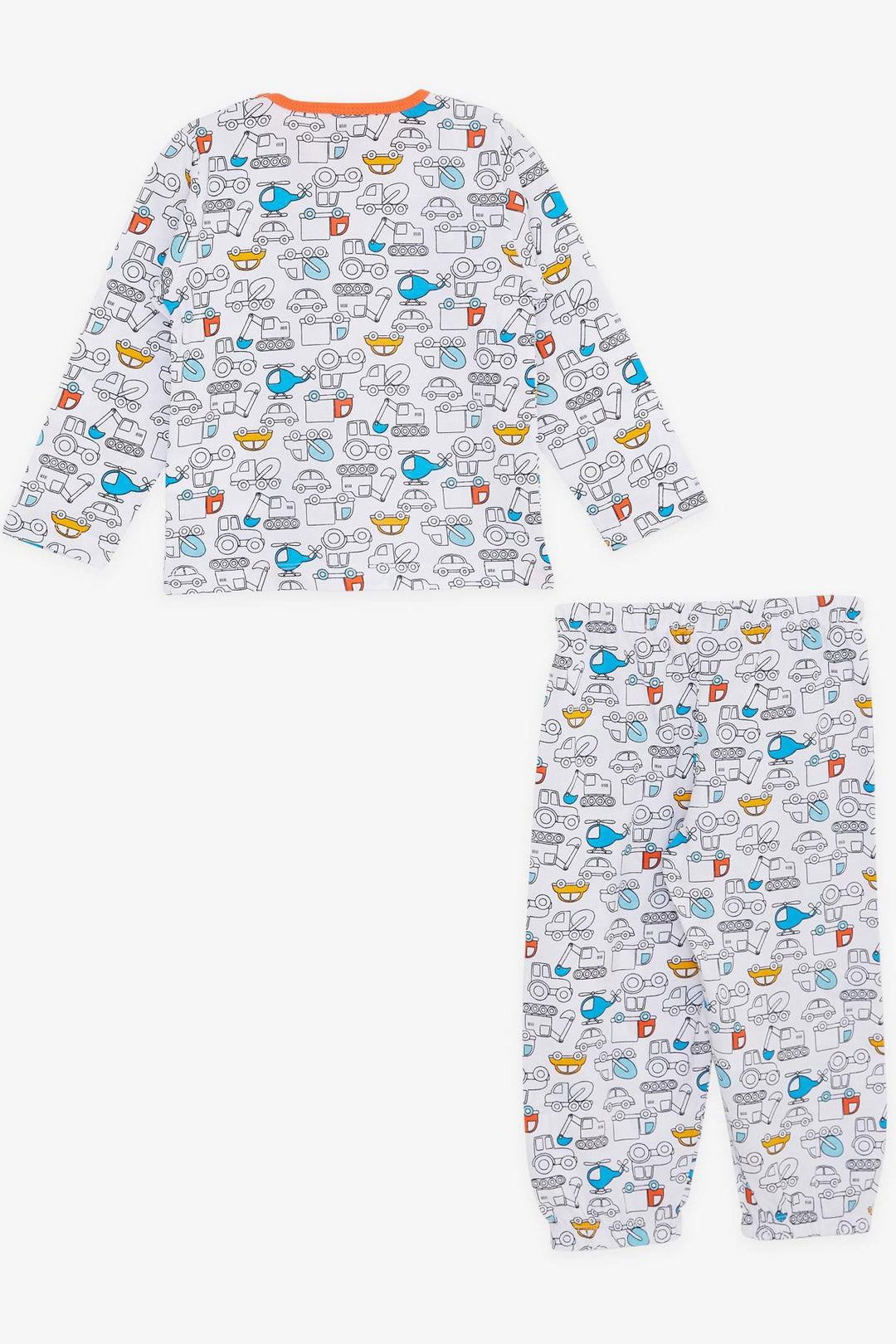 BRE Breeze Girls & Boys Baby Boy Pajama Set Vehicle Patterned 9 Months-3 Years, White - Long Beach