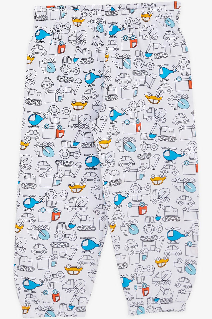 BRE Breeze Girls & Boys Baby Boy Pajama Set Vehicle Patterned 9 Months-3 Years, White - Long Beach