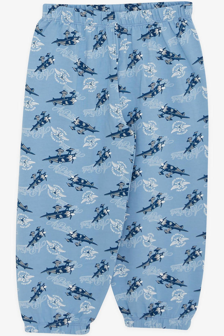 BRE Breeze Girls & Boys Baby Boy Pajama Set with Plane Pattern 9 Months-3 Years, Blue - Goodyear