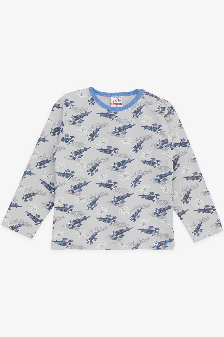 BRE Breeze Girls & Boys Baby Boy Pajama Set with Airplane Pattern 9 Months-3 Years, Gray - Apeldoorn