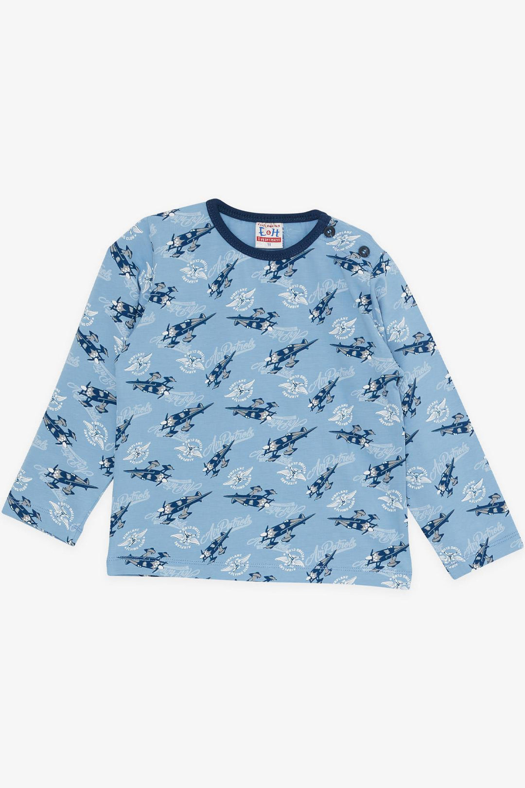 BRE Breeze Girls & Boys Baby Boy Pajama Set with Plane Pattern 9 Months-3 Years, Blue - Goodyear