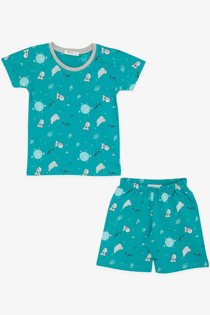 BRE Breeze Girls & Boys Baby Boy Short Pyjama Set with Koala Pattern 9 Months-3 Years, Petrol Green - Greece