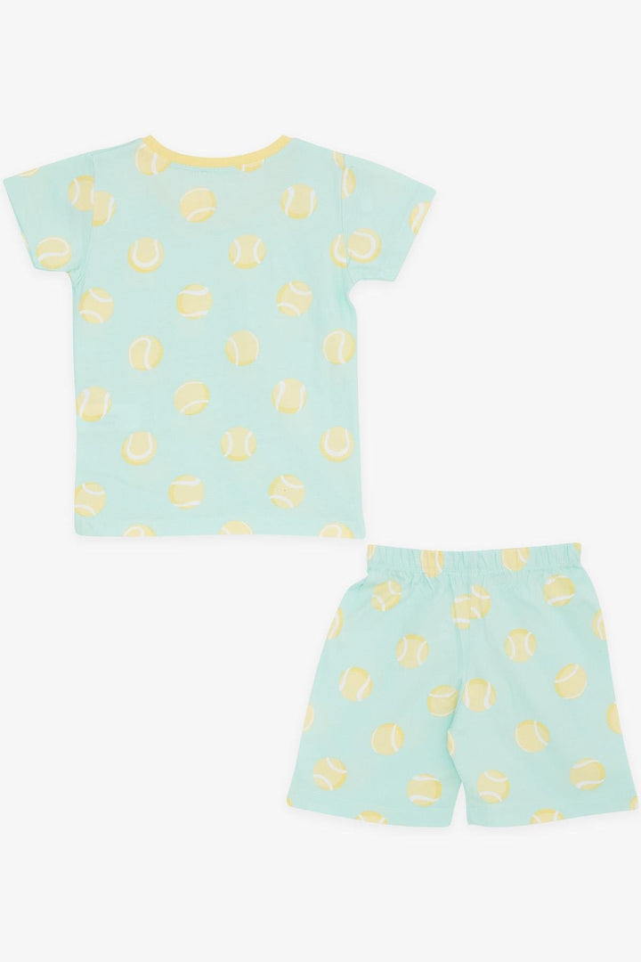 BRE Breeze Girls & Boys Baby Boy Short Pyjama Set Tennis Ball Patterned 9 Months-3 Years, Aqua Green - Jurupa Valley