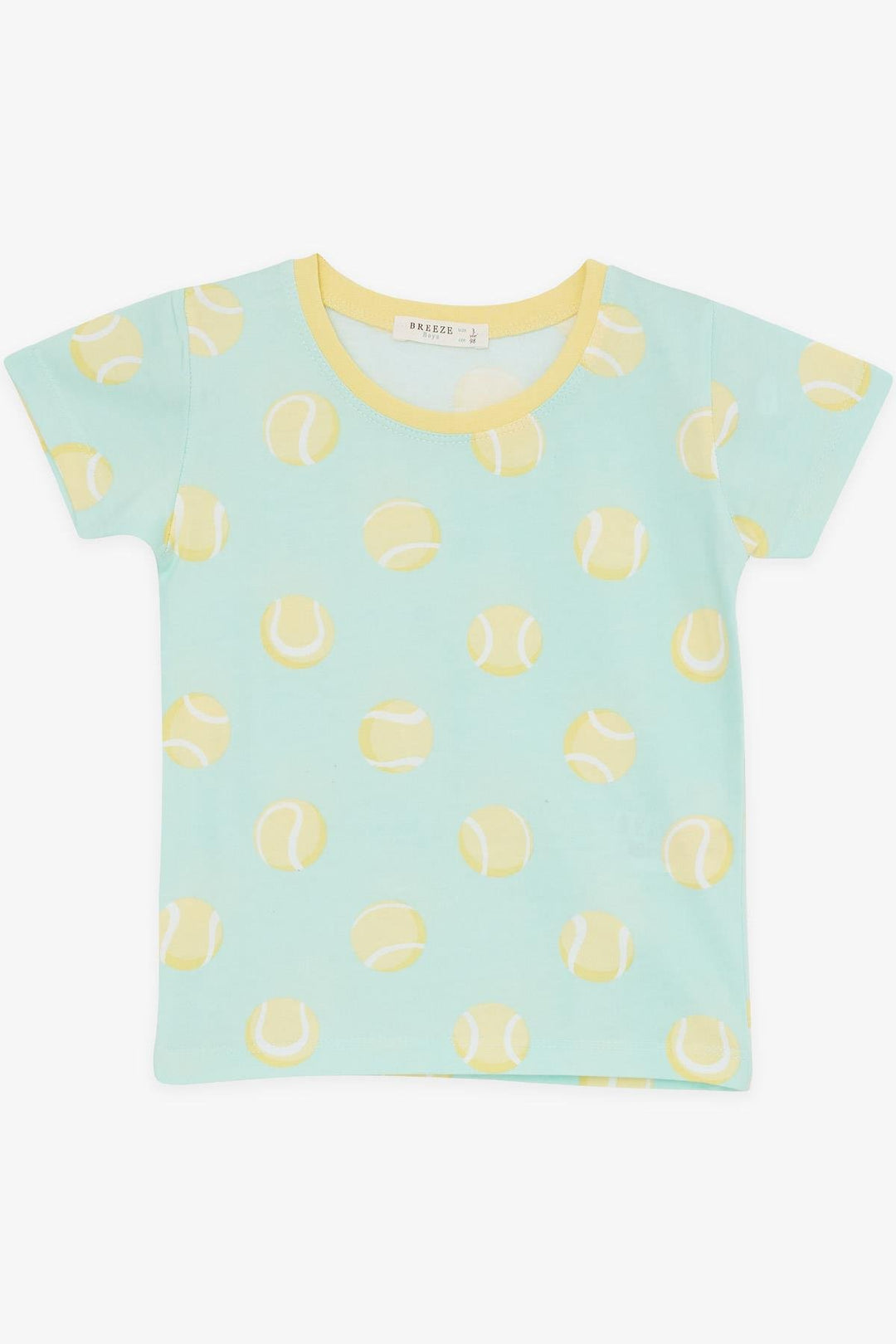 BRE Breeze Girls & Boys Baby Boy Short Pyjama Set Tennis Ball Patterned 9 Months-3 Years, Aqua Green - Jurupa Valley