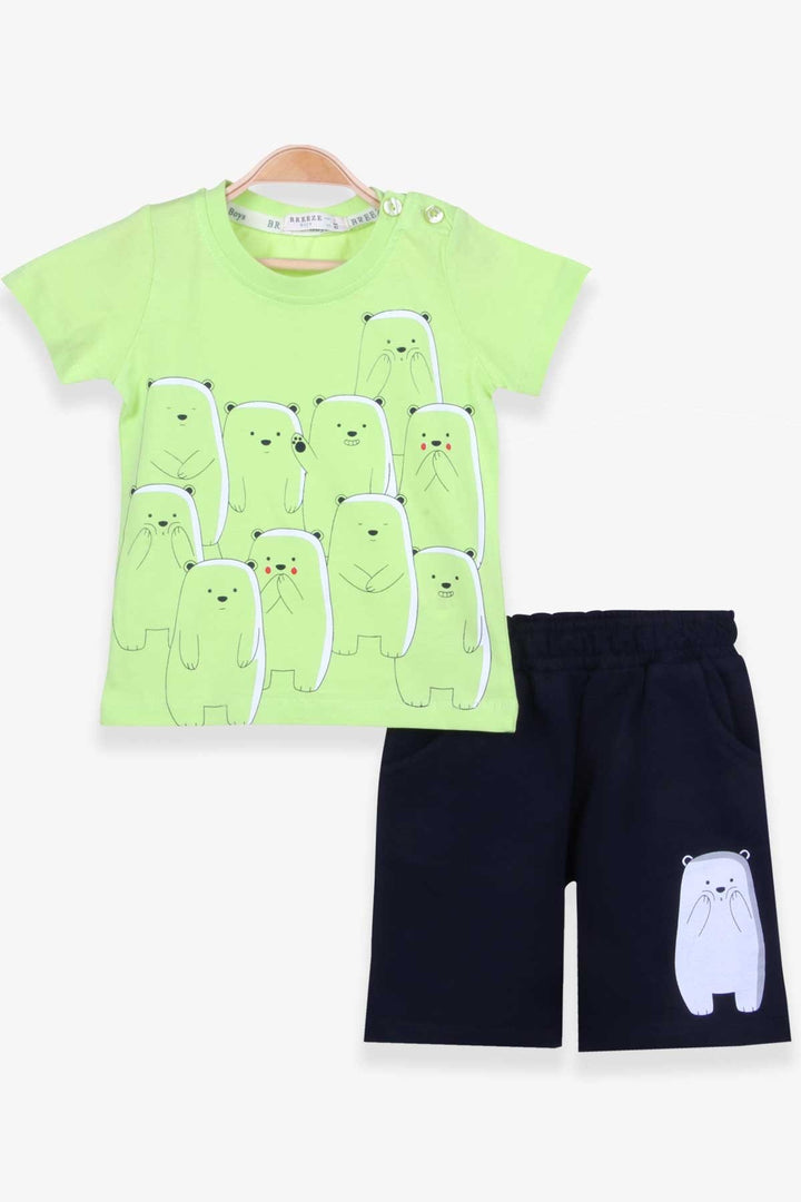 BRE Breeze Baby Boy Shorts Set with Polar Bear Print 9 Months-3 Years, Pistachio Green - Hamilton