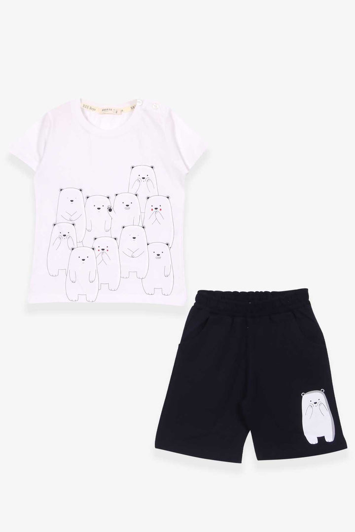 BRE Breeze Baby Boy Shorts Set with Polar Bear Print 9 Months-3 Years, White - Gilroy