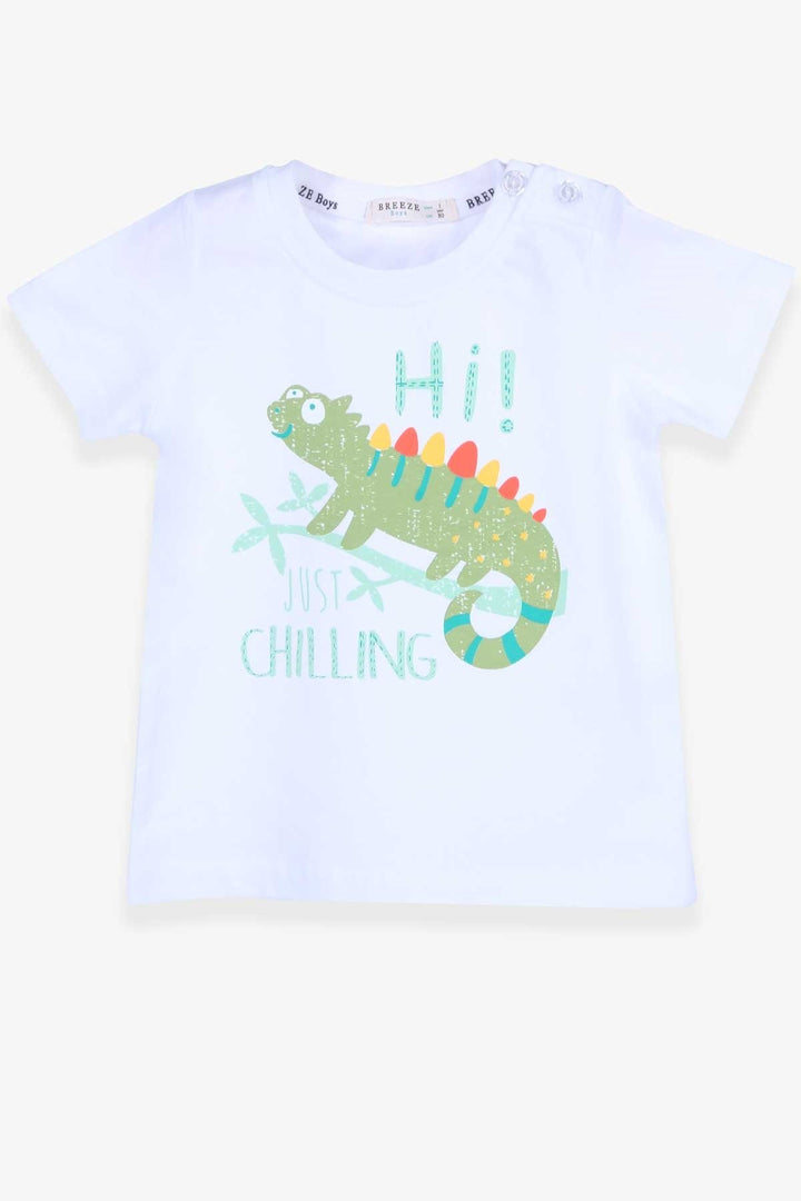 BRE Breeze Baby Boy T-shirt Chameleon Printed 9 Months-3 Years, White - Huntsville