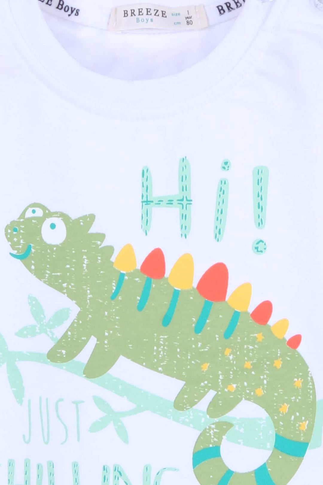 BRE Breeze Baby Boy T-shirt Chameleon Printed 9 Months-3 Years, White - Huntsville