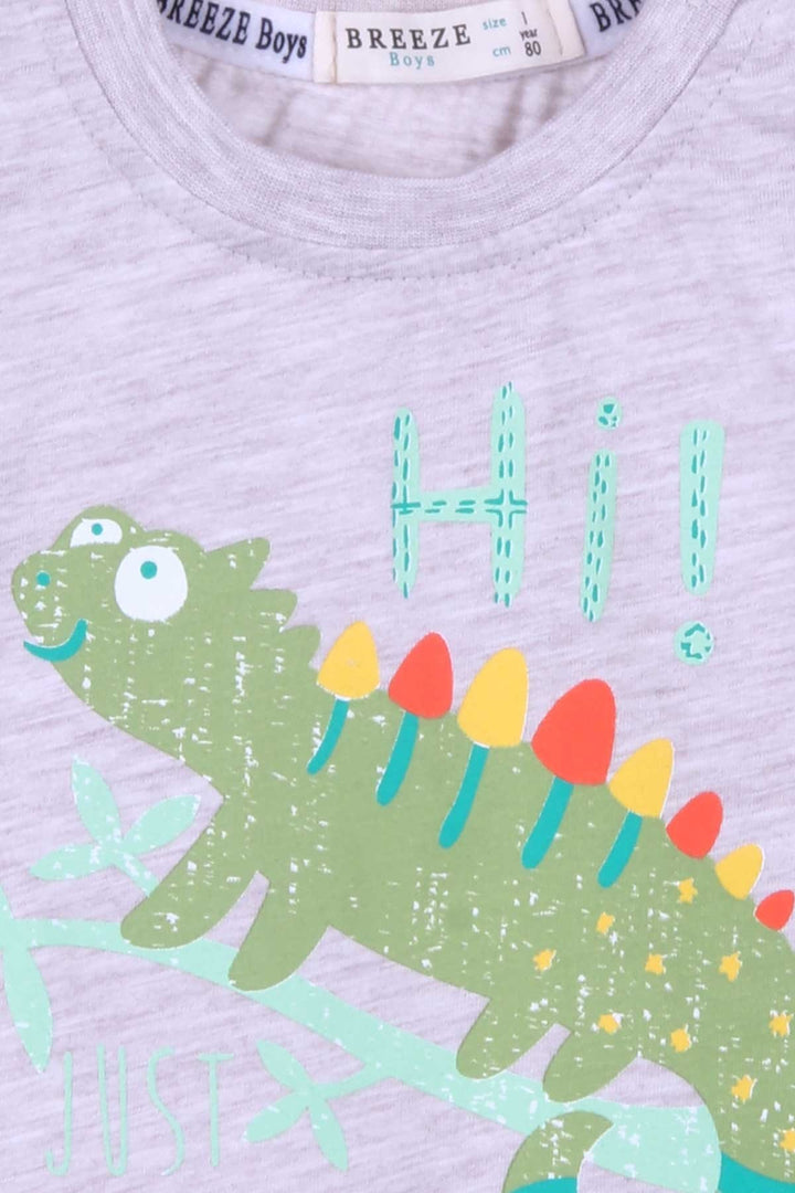 BRE Breeze Baby Boy T-shirt Chameleon Printed 9 Months-3 Years, Beige Melange - Inver Grove Heights