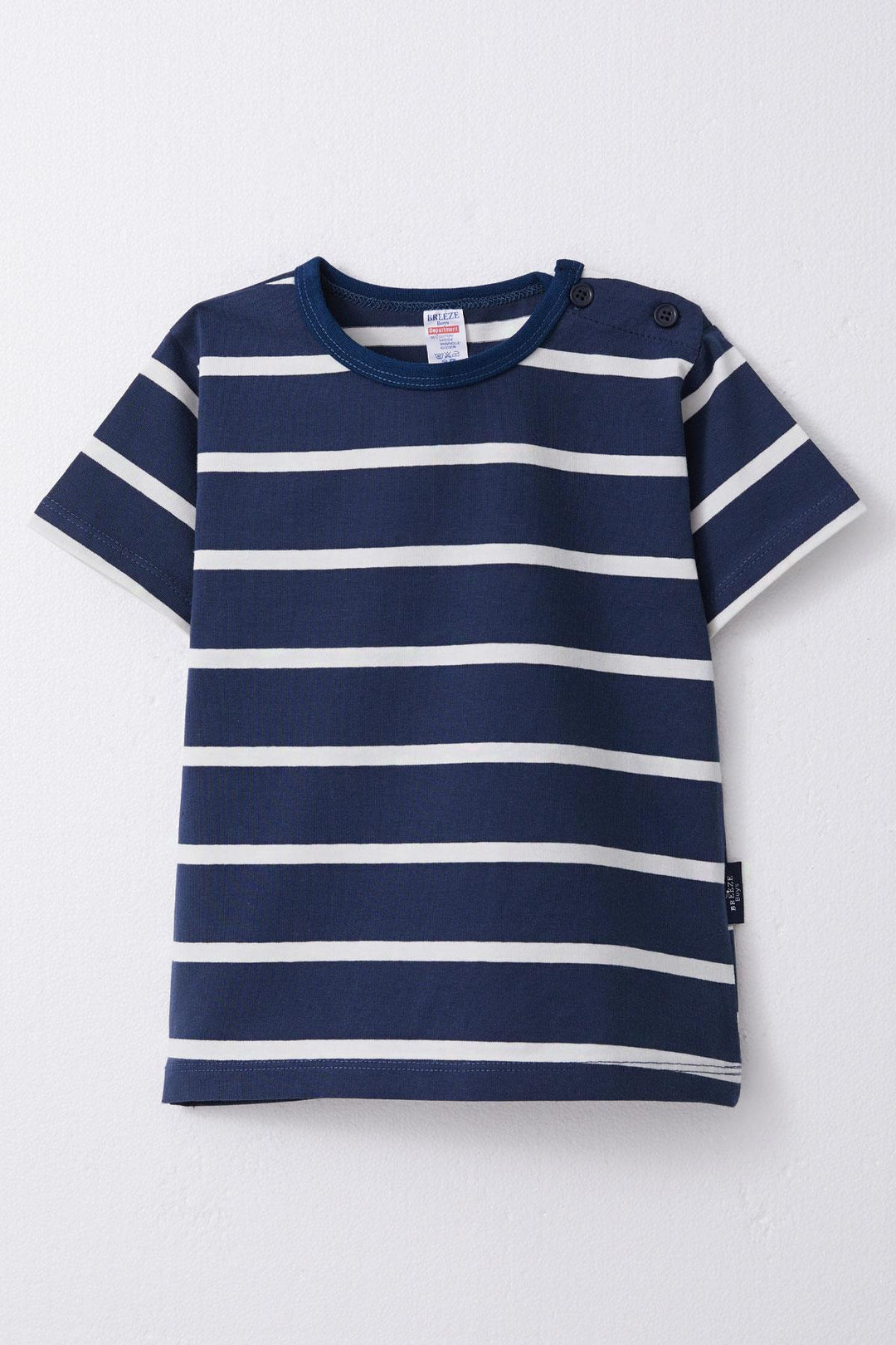 BRE Breeze Boys' T-shirt Striped 1-4 Years, Navy Blue - Le Cannet