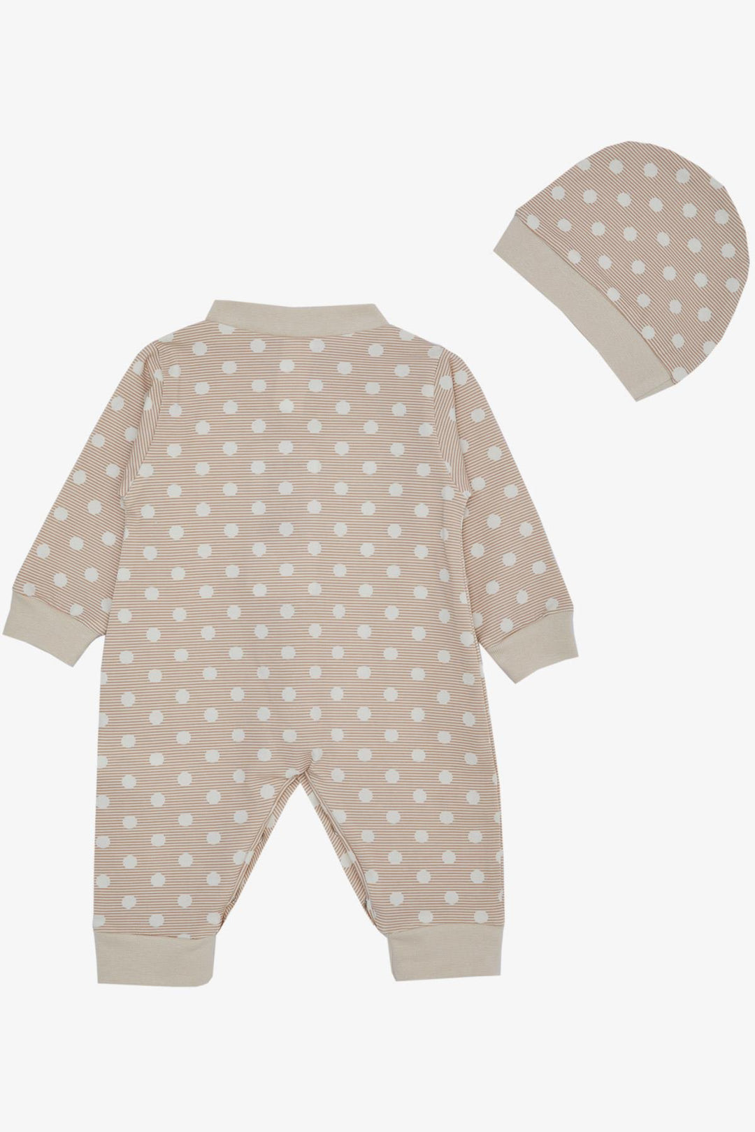 BRE Breeze Baby Boy Romper Striped Polka Dot Patterned 0-6 Months, Beige - Ibbenbüren