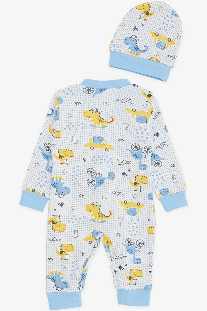 BRE Breeze Baby Boy Romper Fun Dinosaur Patterned 0-3 Months-6 Months, White - Sun City