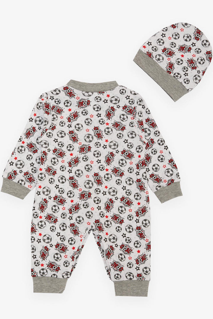 BRE Breeze Baby Boy Romper Soccer Themed Ball Patterned 0-6 Months, White - Hobart