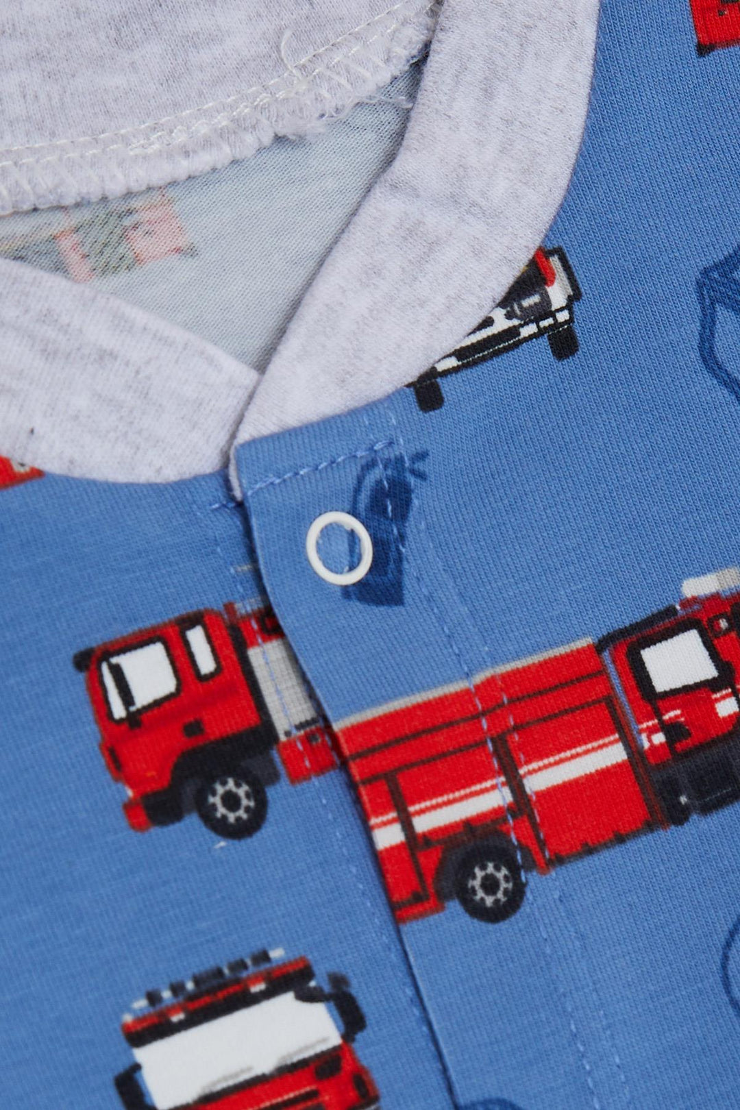 BRE Breeze Baby Boy Romper Fire Truck Patterned 0-6 Months, Indigo - Lynwood