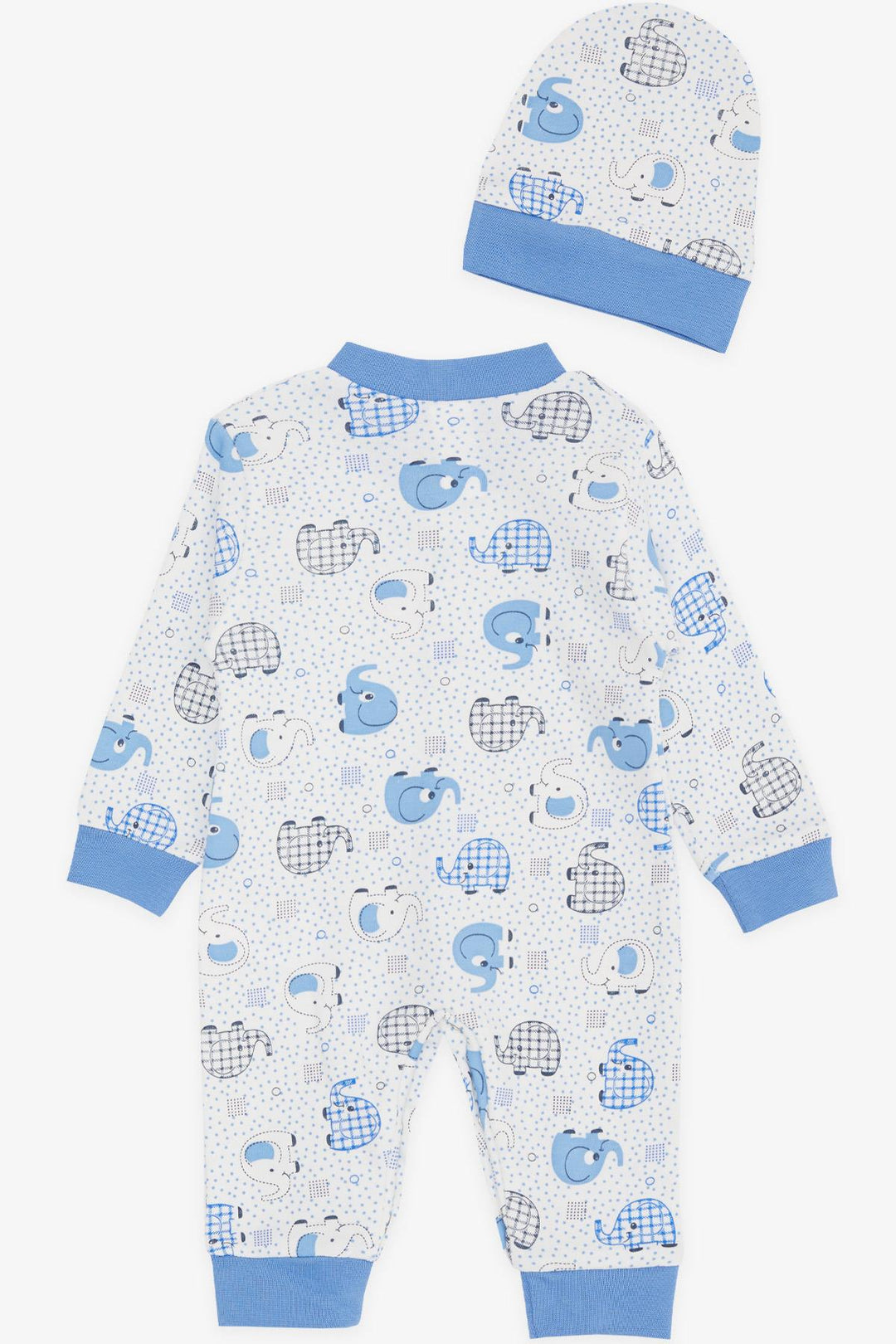 BRE Breeze Baby Boy Romper Cute Baby Elephant Patterned 0-3 Months-6 Months, White - Moore