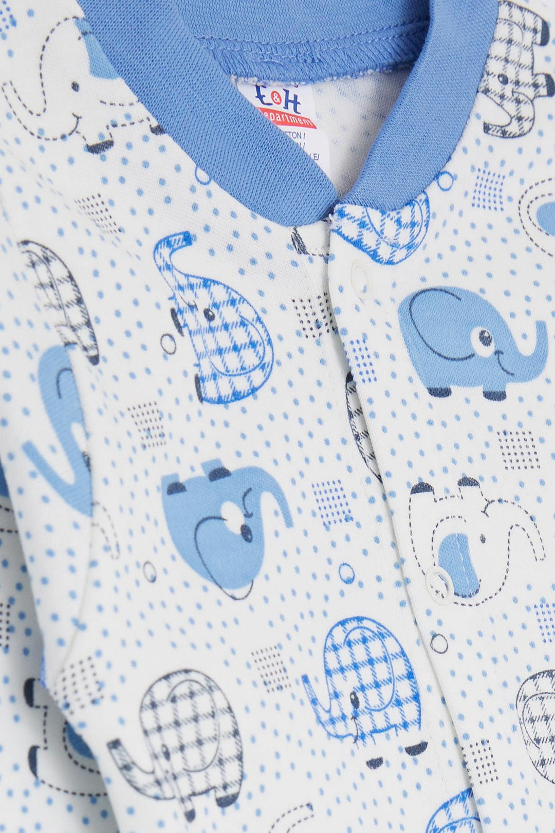 BRE Breeze Baby Boy Romper Cute Baby Elephant Patterned 0-3 Months-6 Months, White - Moore