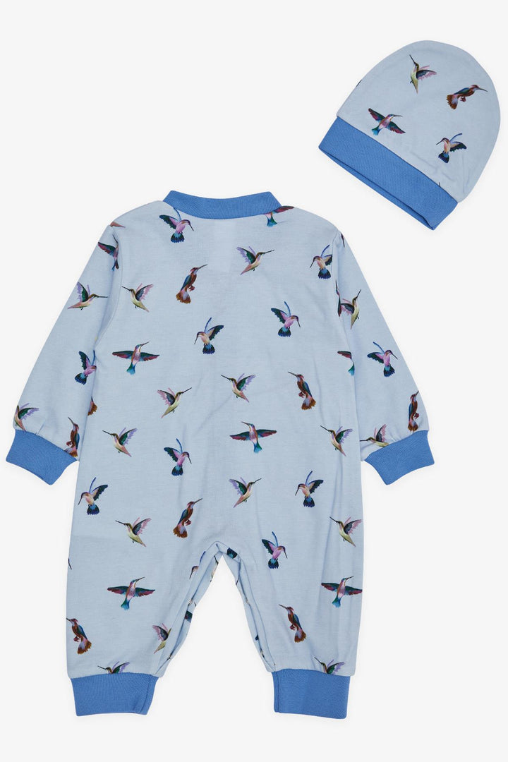 BRE Breeze Baby Boy Romper Cute Bird Patterned 0-6 Months, Light Blue - Alcantarilla