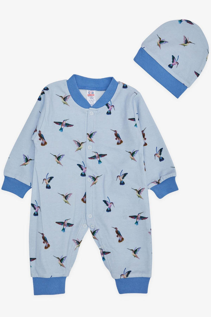 BRE Breeze Baby Boy Romper Cute Bird Patterned 0-6 Months, Light Blue - Alcantarilla