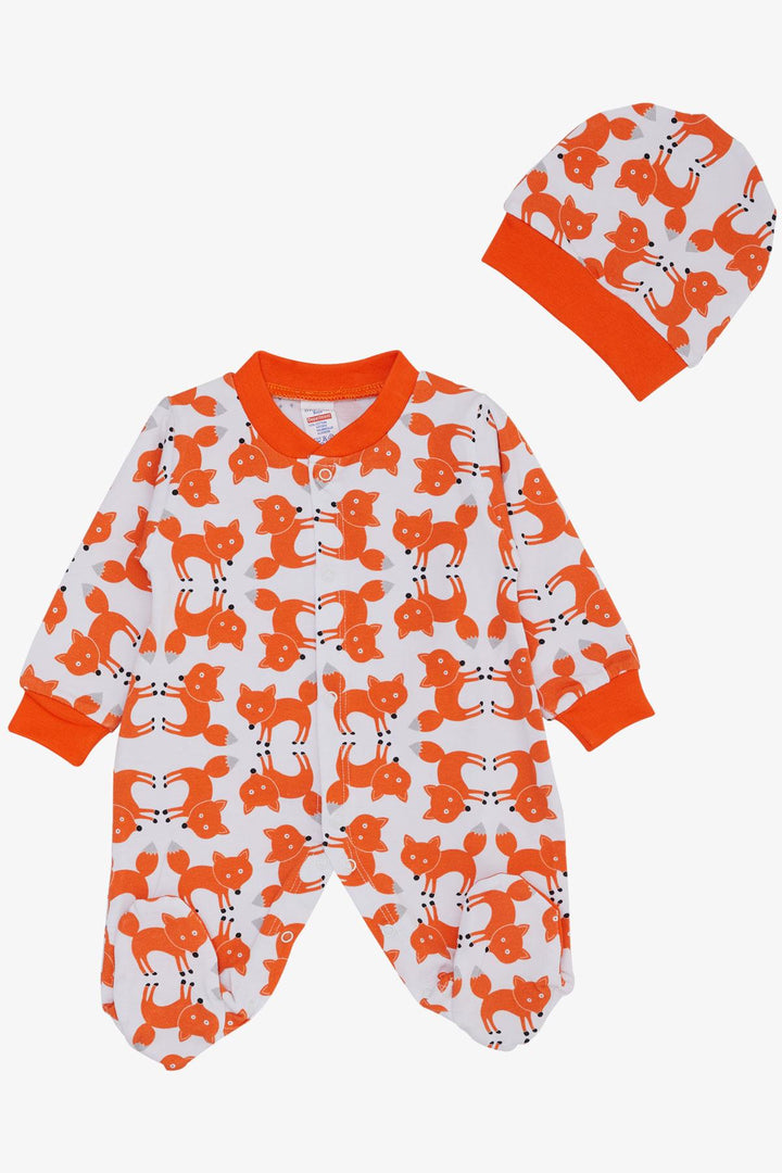 BRE Breeze Baby Boy Romper Cute Fox Patterned 0-6 Months, White - Gainesville