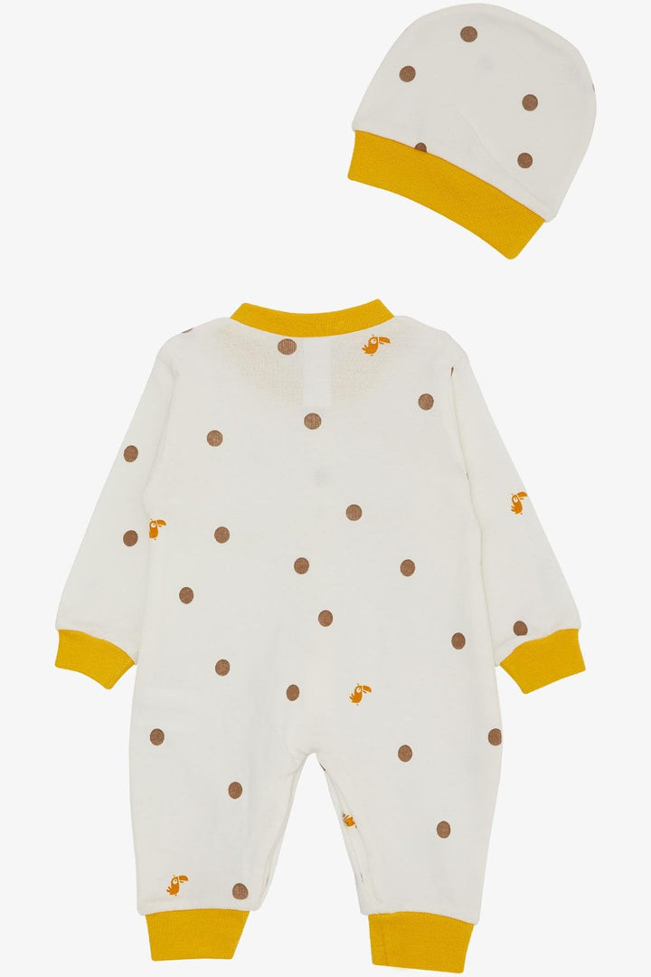 BRE Breeze Baby Boy Romper Cute Toucan Bird Patterned Polka Dot 0-6 Months, Ecru - Antelope