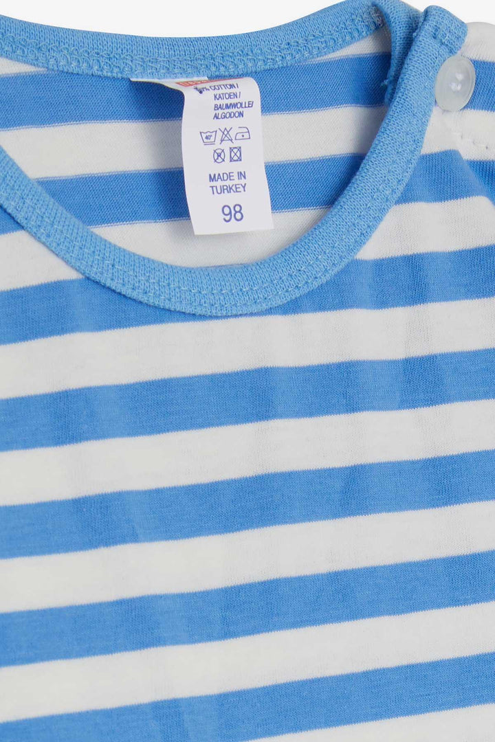 BRE Breeze Baby Boy Long Sleeve Striped T-Shirt 9 Months-3 Years, Light Blue - Valdosta