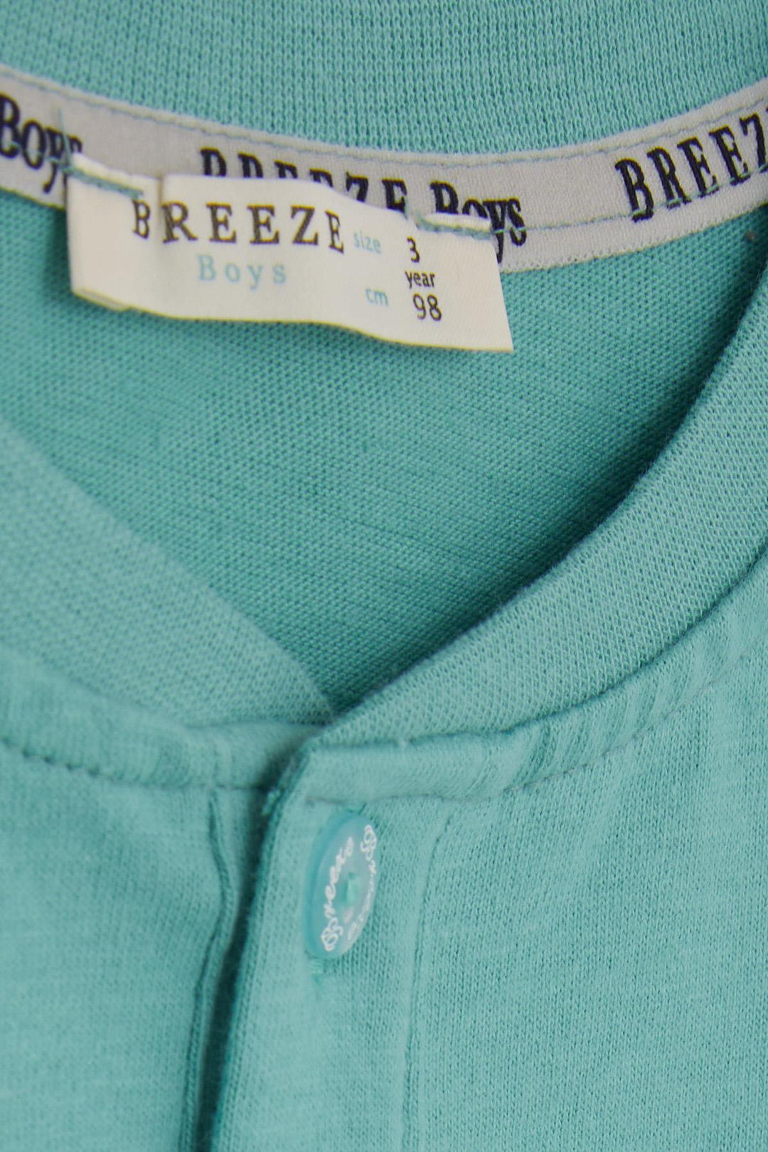 BRE Breeze Baby Boy Long Sleeve T-Shirt with Pocket Buttoned Arm Logo 9 Months-3 Years, Mint Green - Wigan