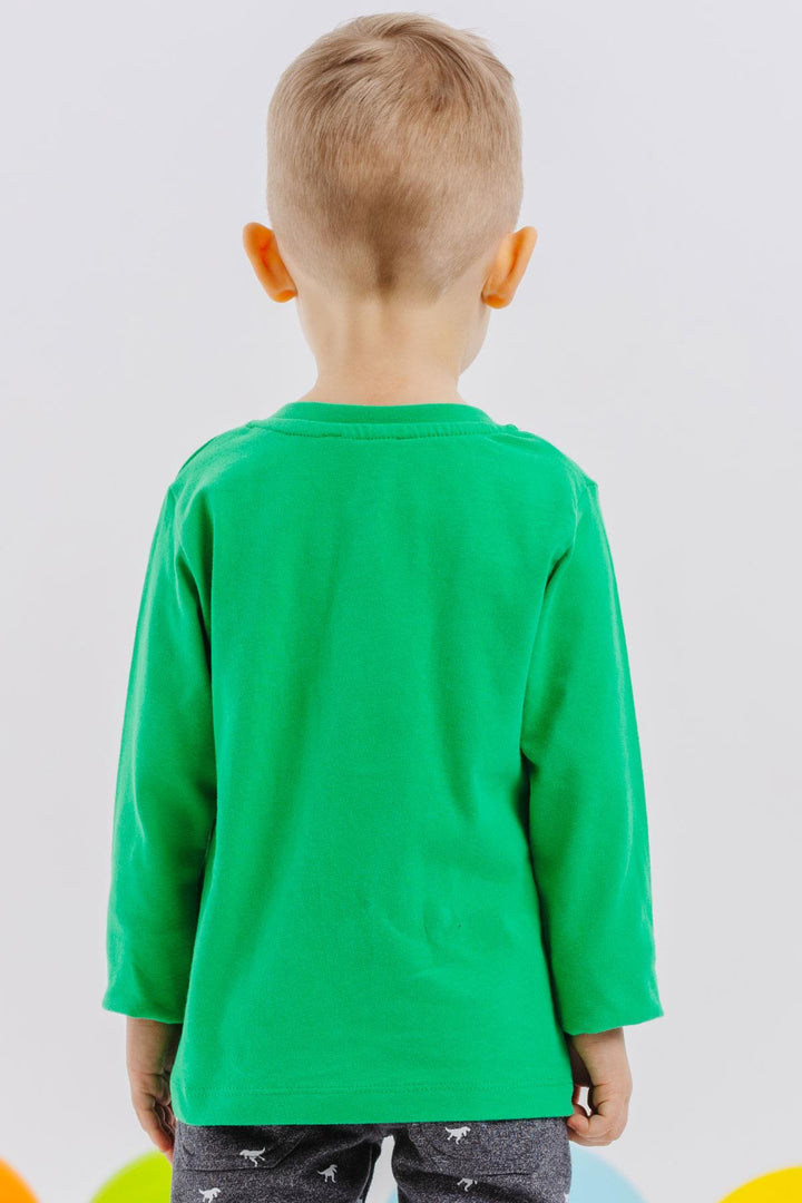 BRE Breeze Baby Boy Long Sleeve T-Shirt with Pocket and Buttoned Arm Patch 9 Months-3 Years, Green - Glenview