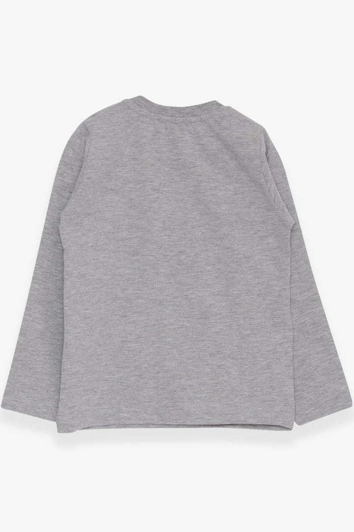 BRE Breeze Baby Boy Long Sleeve T-Shirt with Pocket 9 Months-3 Years, Grey Melange - Hanover Park