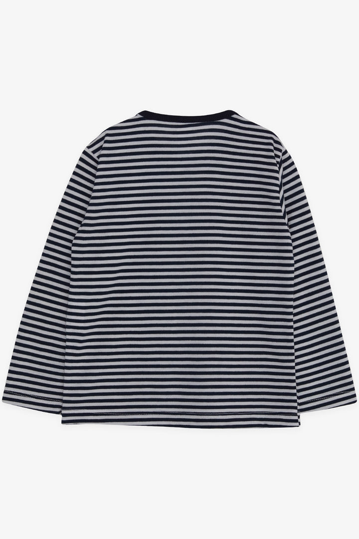 BRE Breeze Baby Boy Long Sleeve Striped T-Shirt 9 Months-3 Years, Navy Blue - Gap