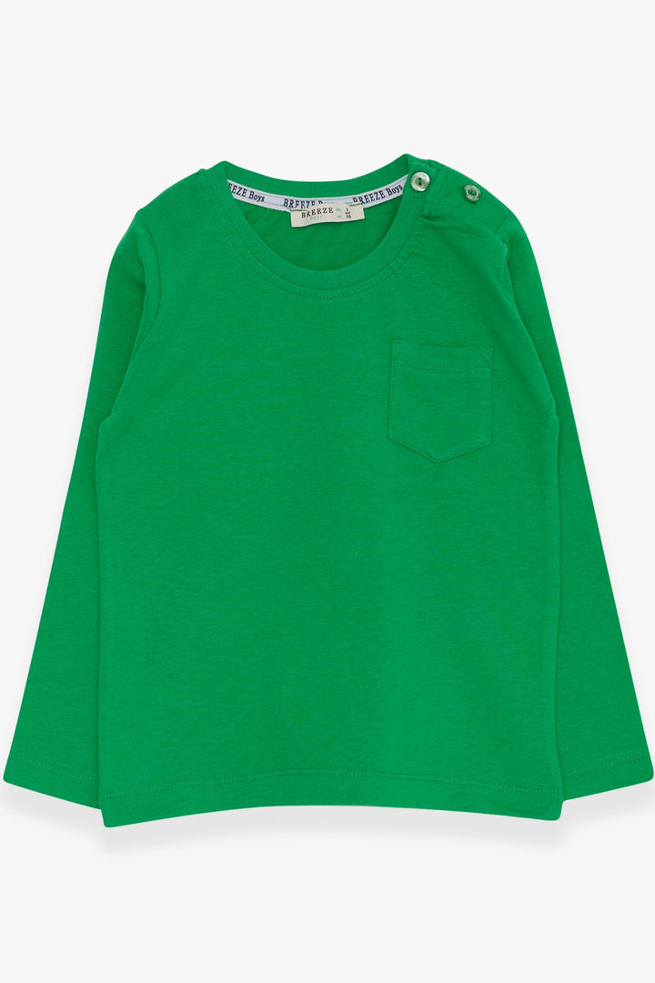 BRE Breeze Baby Boy Long Sleeve T-Shirt with Pocket 9 Months-3 Years, Green - New Brunswick