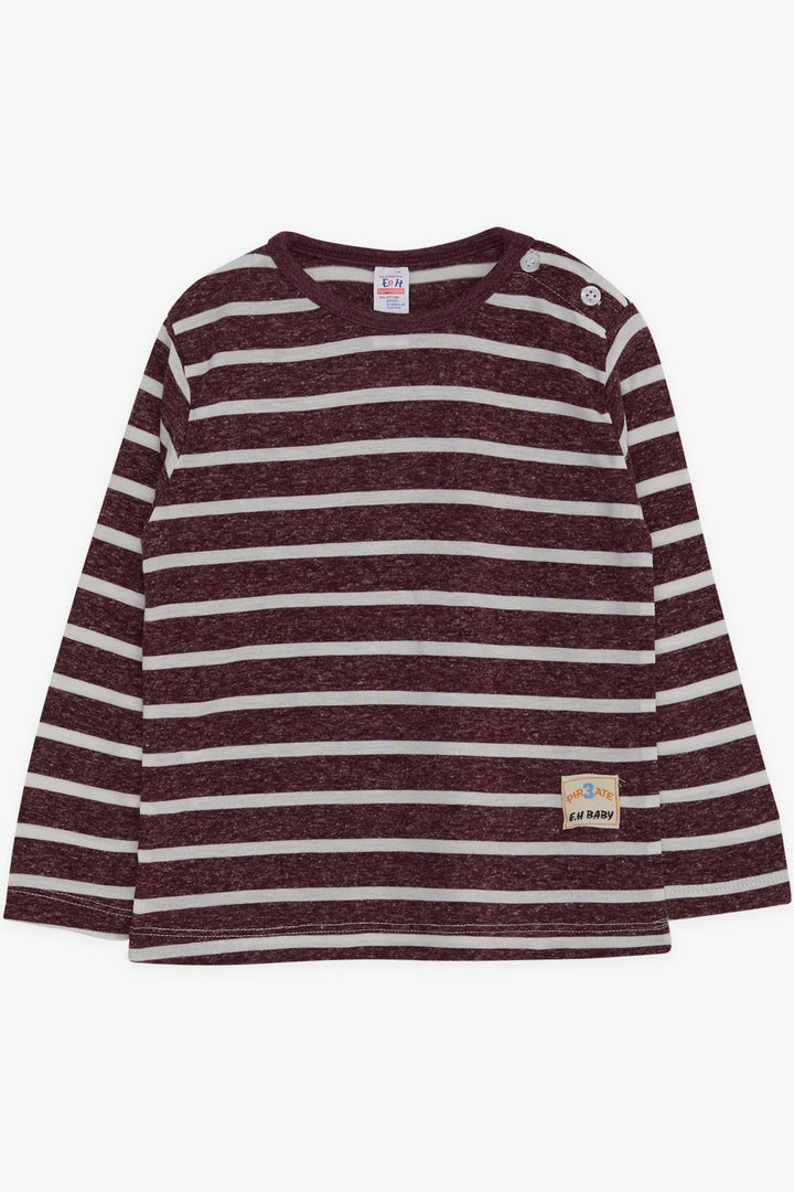 BRE Breeze Baby Boy Long Sleeve Striped T-Shirt 9 Months-3 Years, Purple - Cambridge