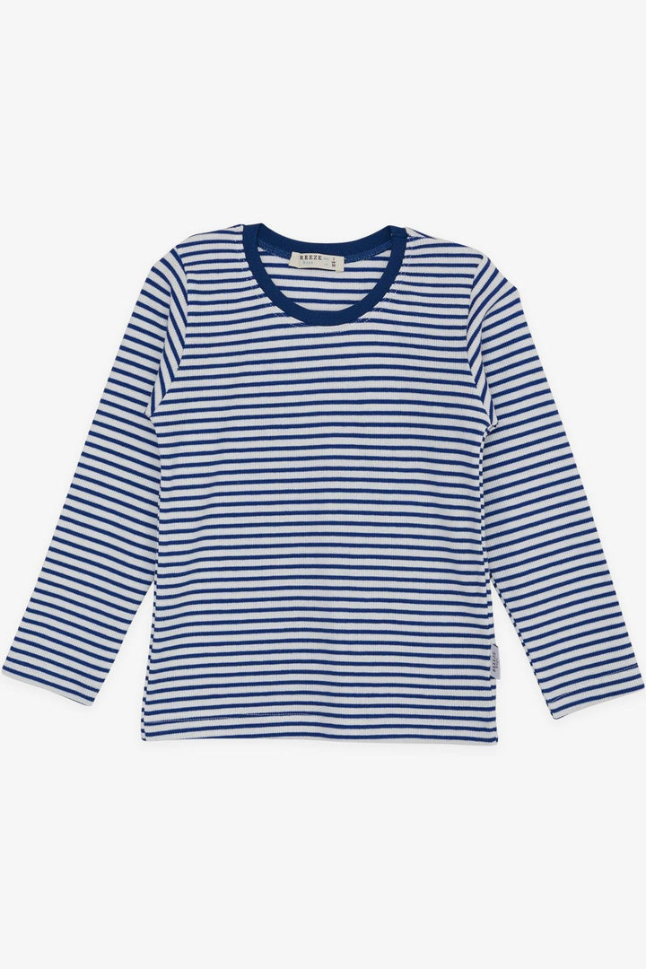 BRE Breeze Girls & Boys Baby Boy Long Sleeve T-Shirt Striped 9 Months-3 Years, Dark Blue - Kamianske