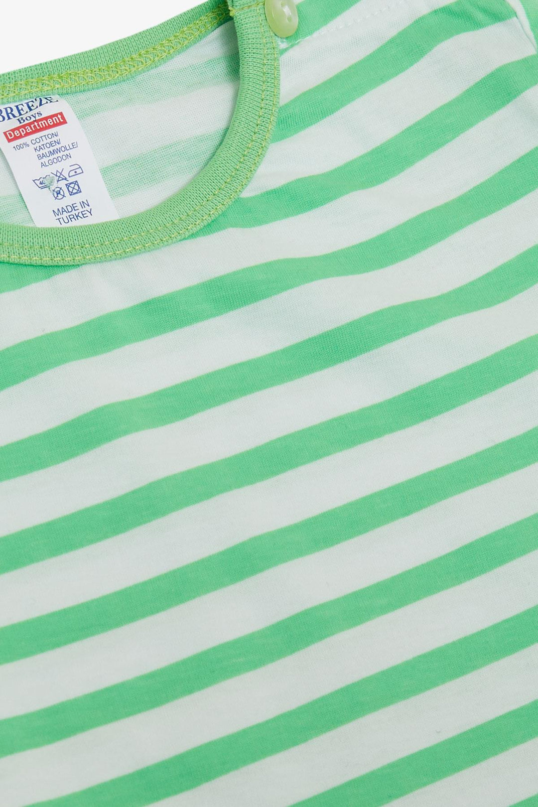 BRE Breeze Baby Boy Long Sleeve T-Shirt Striped 9 Months-3 Years, Pistachio Green - Chingford