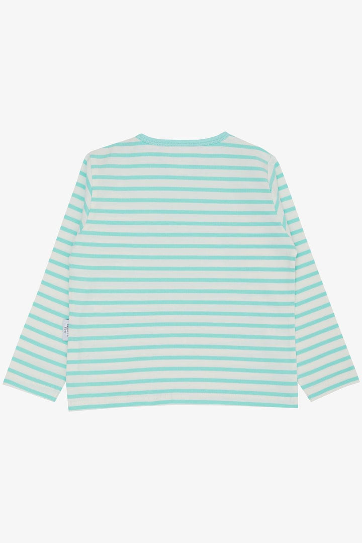 BRE Breeze Baby Boy Long Sleeve T-Shirt Striped 9 Months-3 Years, Aqua Green - Goslar