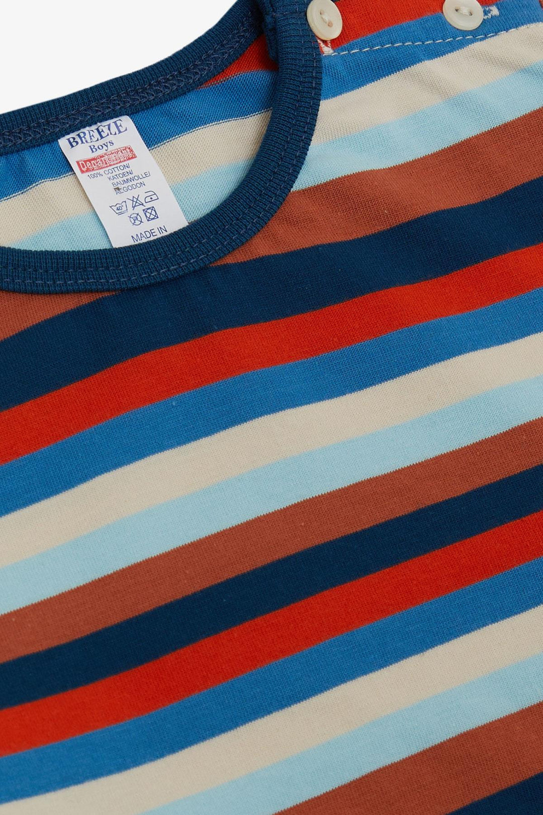 BRE Breeze Baby Boy Long Sleeve T-Shirt Striped Colorful 9 Months-3 Years, Mixed Color - Elyria