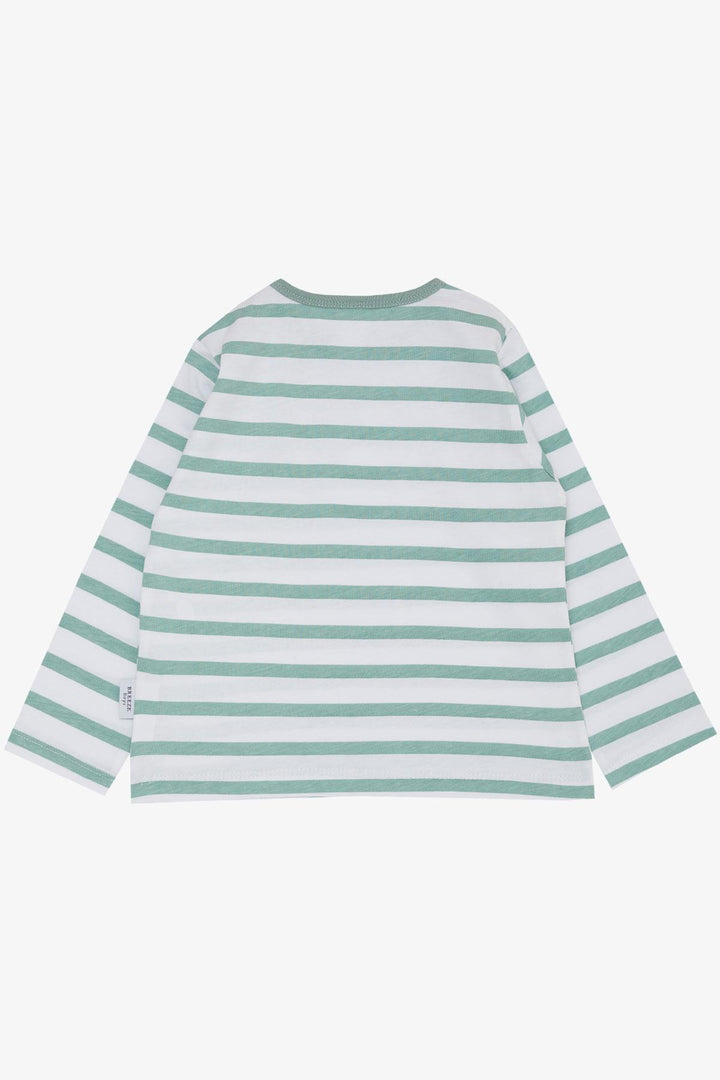 BRE Breeze Baby Boy Long Sleeve T-Shirt Striped 9 Months-3 Years, Aqua Green - Lehigh Acres