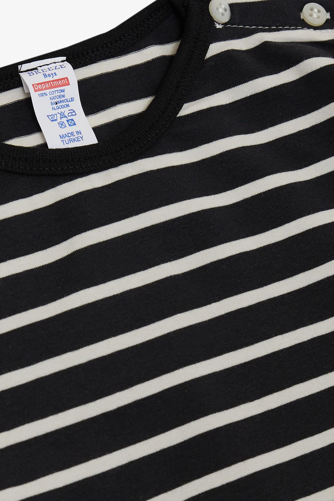 BRE Breeze Baby Boy Long Sleeve T-Shirt Striped 9 Months-3 Years, Black - Roseville