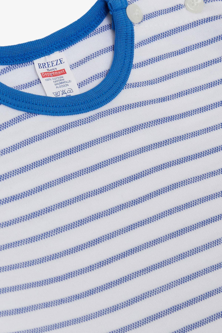 BRE Breeze Baby Boy Long Sleeve T-Shirt Striped 9 Months-3 Years, White - Walsall