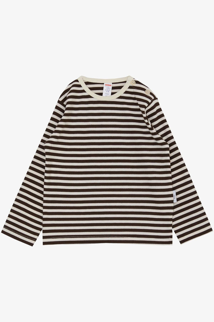 BRE Breeze Baby Boy Long Sleeve T-Shirt Striped 9 Months-3 Years, Dark Brown - Vancouver