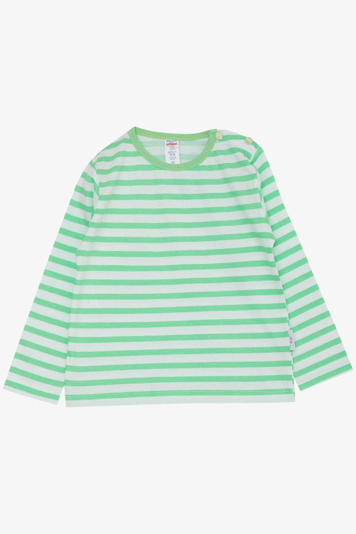 BRE Breeze Baby Boy Long Sleeve T-Shirt Striped 9 Months-3 Years, Pistachio Green - Chingford