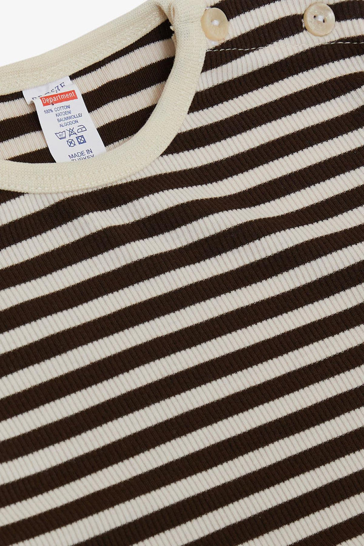 BRE Breeze Baby Boy Long Sleeve T-Shirt Striped 9 Months-3 Years, Dark Brown - Vancouver