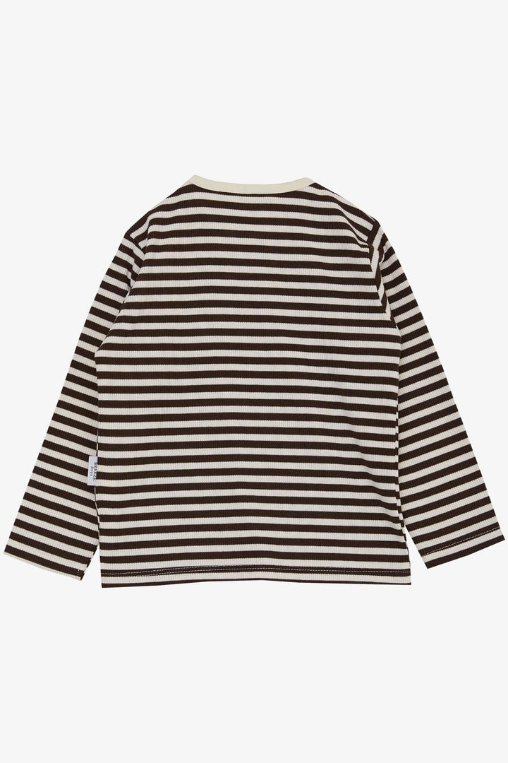 BRE Breeze Baby Boy Long Sleeve T-Shirt Striped 9 Months-3 Years, Dark Brown - Vancouver