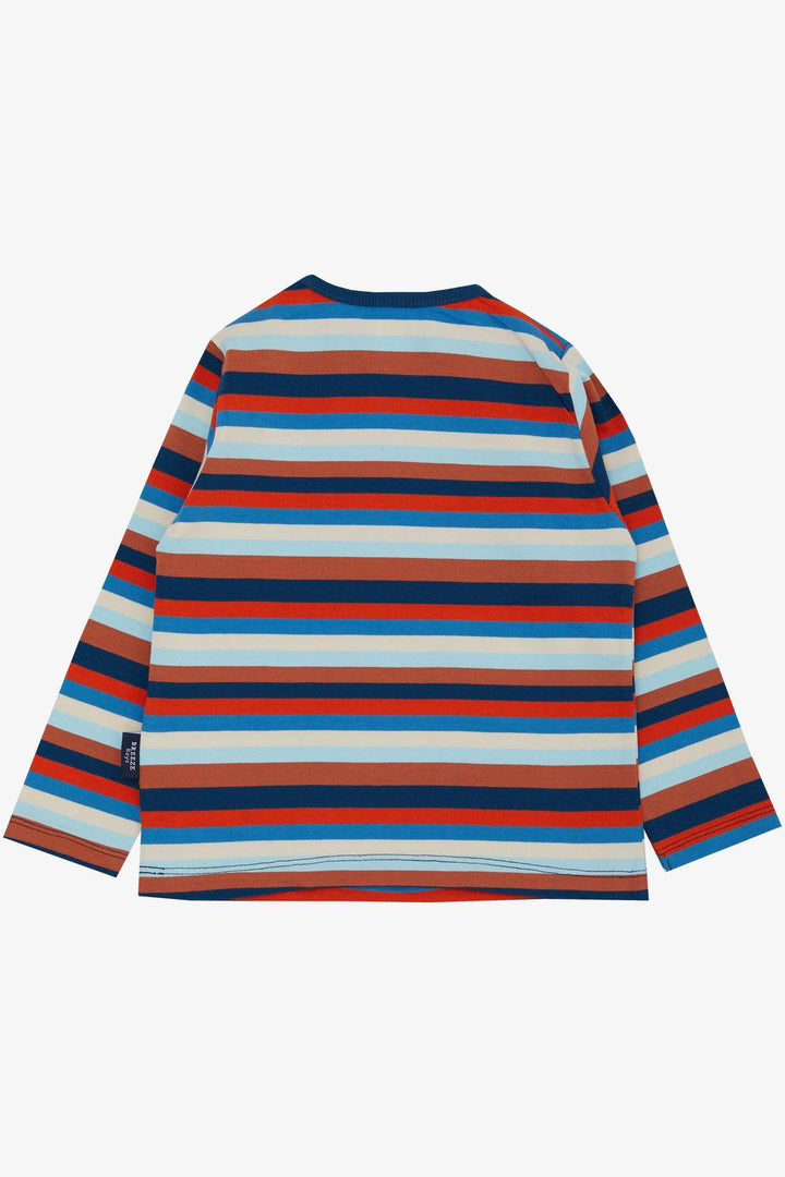 BRE Breeze Baby Boy Long Sleeve T-Shirt Striped Colorful 9 Months-3 Years, Mixed Color - Elyria