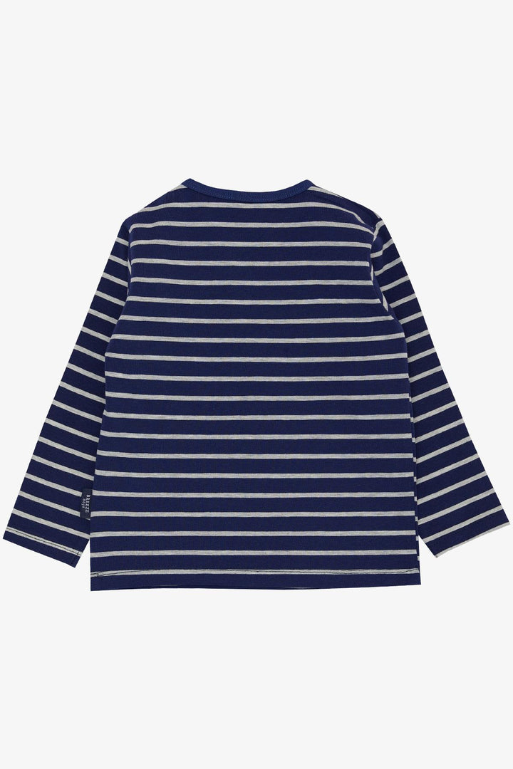 BRE Breeze Baby Boy Long Sleeve T-Shirt Striped 9 Months-3 Years, Navy Blue - Chalco