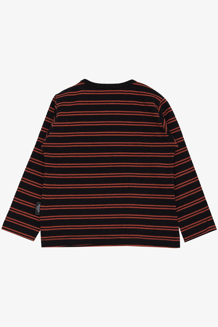 BRE Breeze Baby Boy Long Sleeve T-Shirt Striped 9 Months-3 Years, Black - Herford