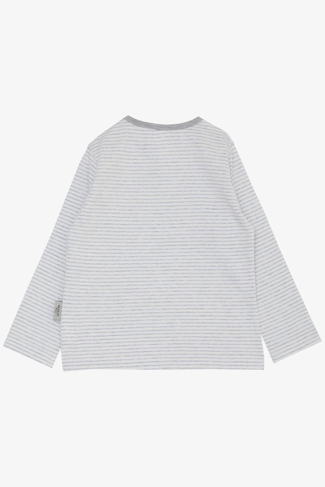 BRE Breeze Baby Boy Long Sleeve T-Shirt Striped 9 Months-3 Years, Light Grey Melange - Edinburg