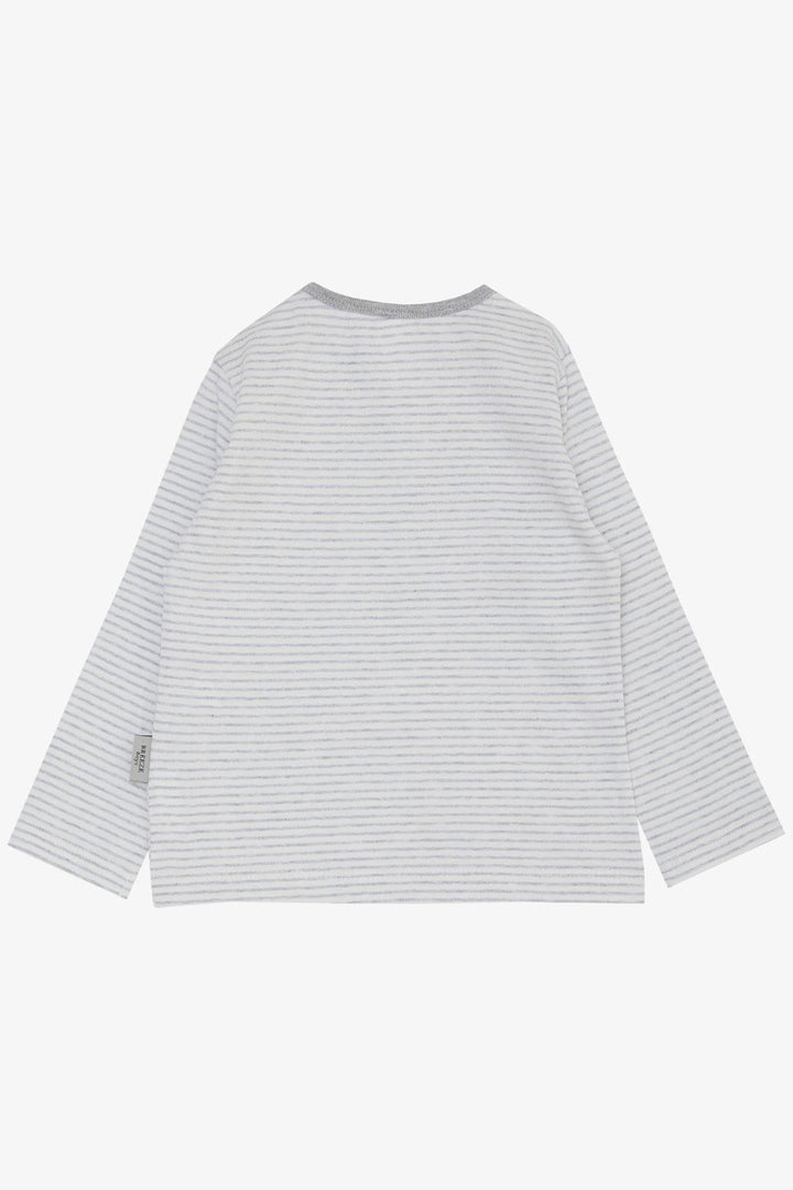 BRE Breeze Baby Boy Long Sleeve T-Shirt Striped 9 Months-3 Years, Light Grey Melange - Edinburg