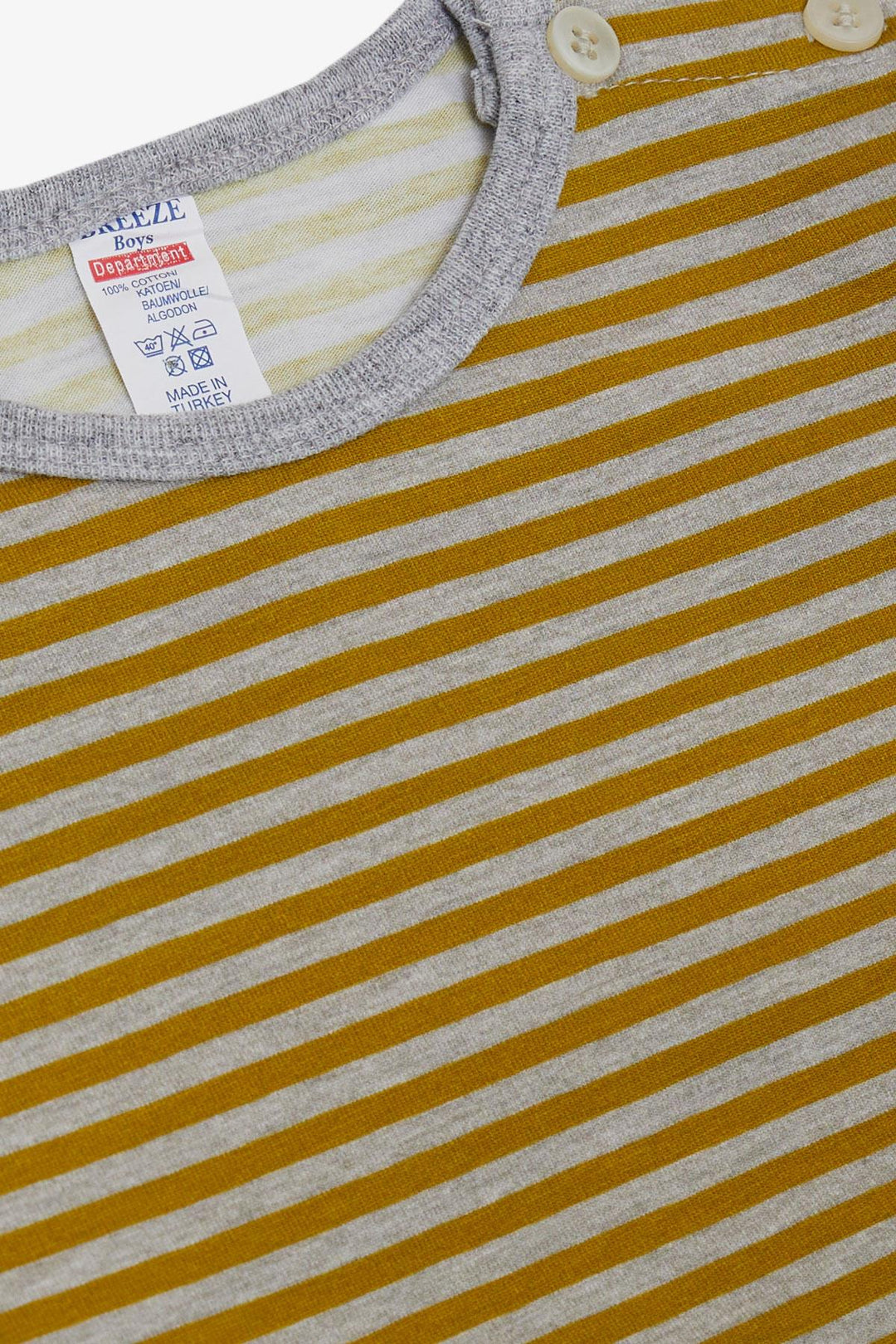 BRE Breeze Baby Boy Long Sleeve T-Shirt Striped 9 Months-3 Years, Mustard Yellow - Caloundra