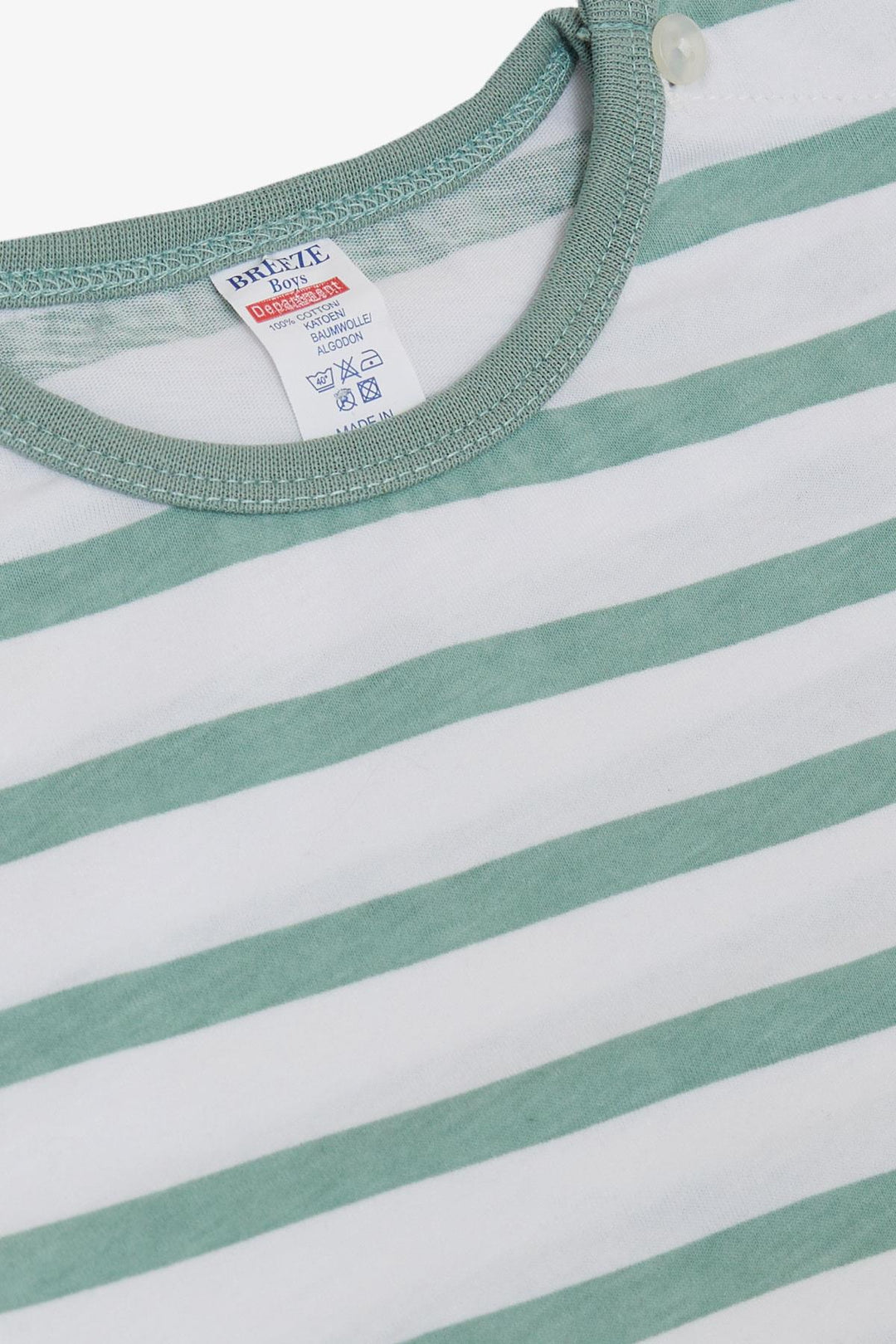 BRE Breeze Baby Boy Long Sleeve T-Shirt Striped 9 Months-3 Years, Aqua Green - Lehigh Acres