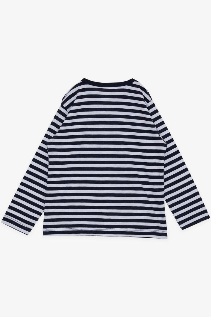 BRE Breeze Baby Boy Long Sleeve T-Shirt with Patched Hat Dog Printed 9 Months-3 Years, Navy Blue - Naples